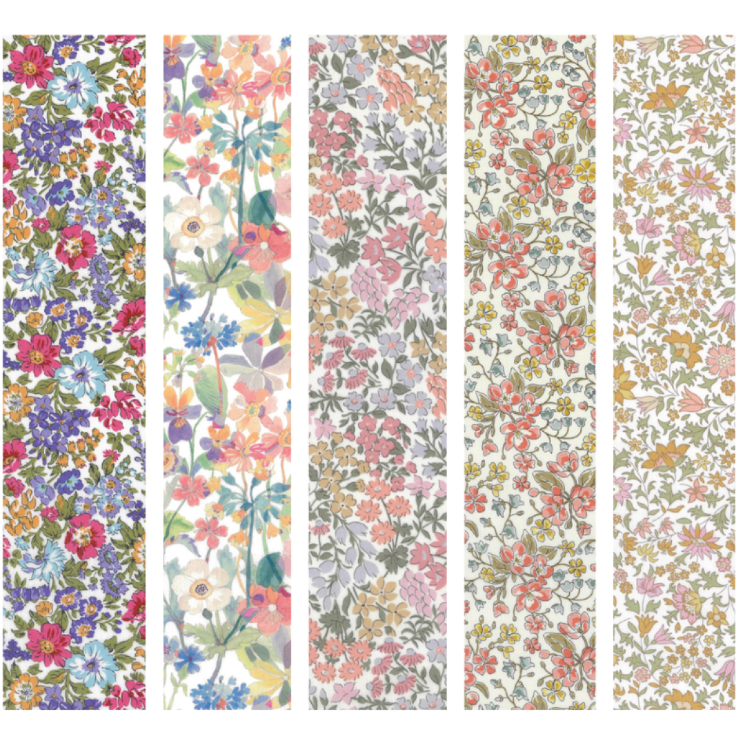 Liberty Tana lawn 5 Fat 16's, 10" x 13" - 25cm x 33cm cotton fabric Pack 6C