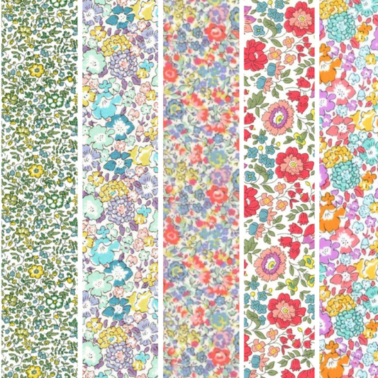 Liberty Tana lawn 5 Fat 16's, 10" x 13" - 25cm x 33cm cotton fabric Bundle A3