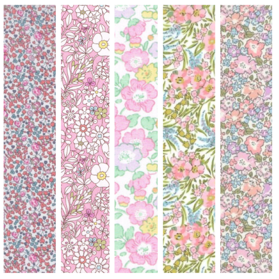 Liberty Tana lawn 5 Fat 16's, 10" x 13" - 25cm x 33cm cotton fabric Bundle C3