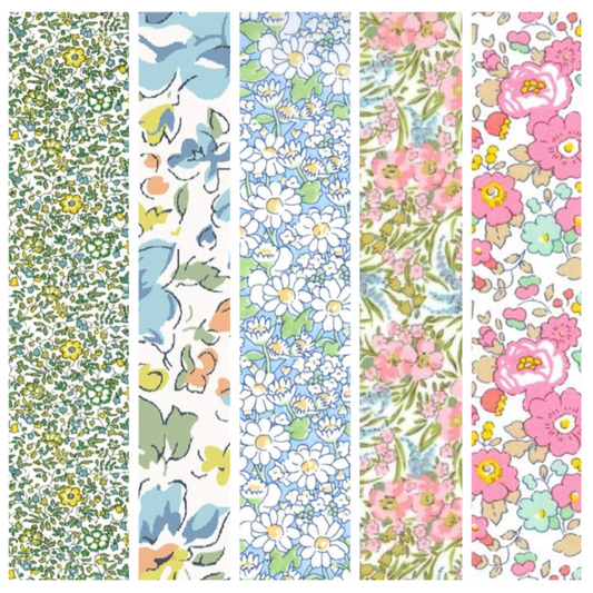 Liberty Tana lawn 5 Fat 16's, 10" x 13" - 25cm x 33cm cotton fabric Pack E4