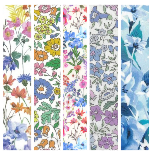 Liberty Tana lawn 5 Fat 16's, 10" x 13" - 25cm x 33cm cotton fabric Bundle N3