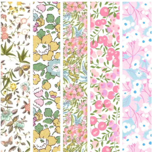 Liberty Tana lawn 5 Fat 16's, 10" x 13" - 25cm x 33cm cotton fabric Bundle O3