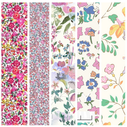 Liberty Tana lawn 5 Fat 16's, 10" x 13" - 25cm x 33cm cotton fabric Pack P4