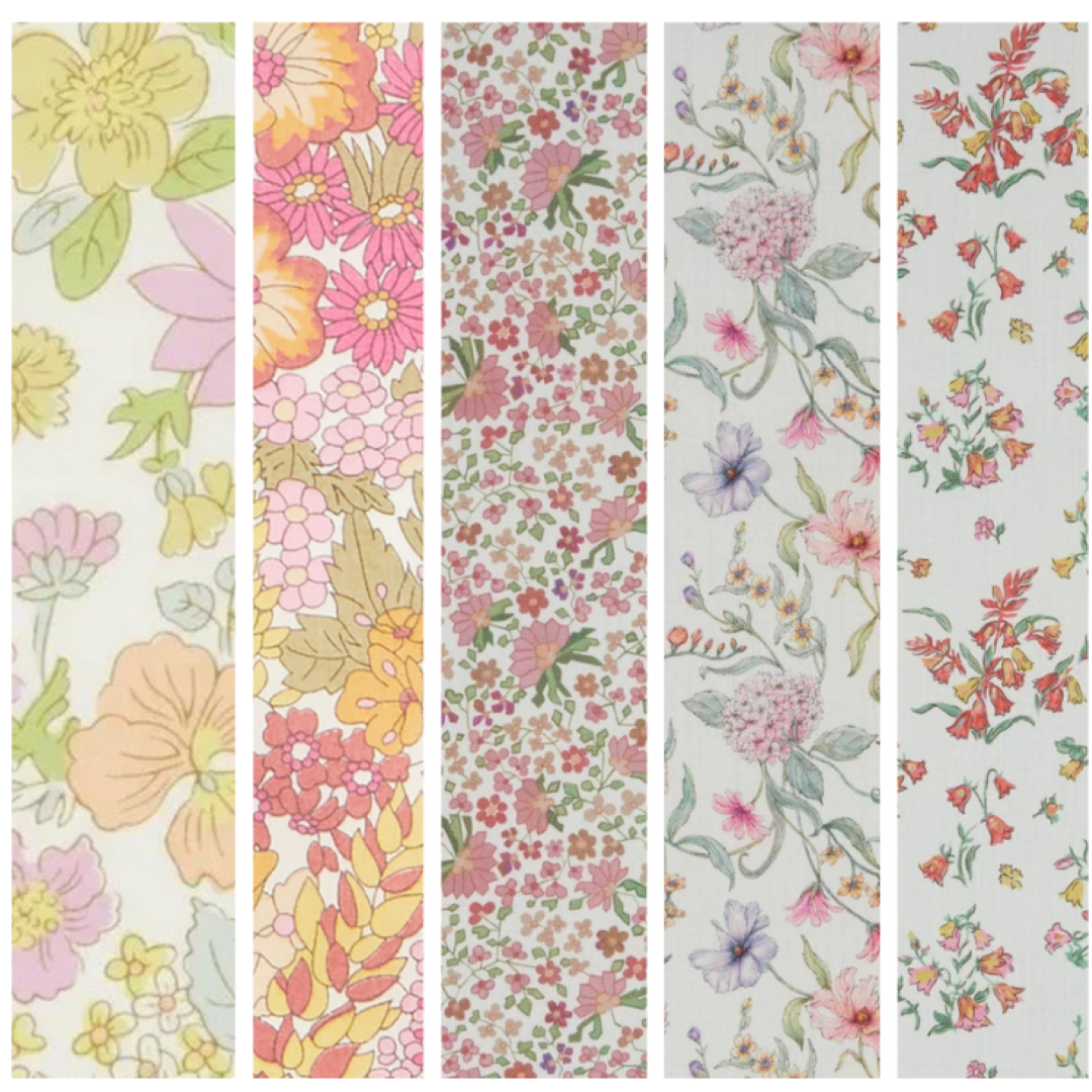 Liberty Tana lawn 5 Fat 16's, 10" x 13" - 25cm x 33cm cotton fabric Pack T4