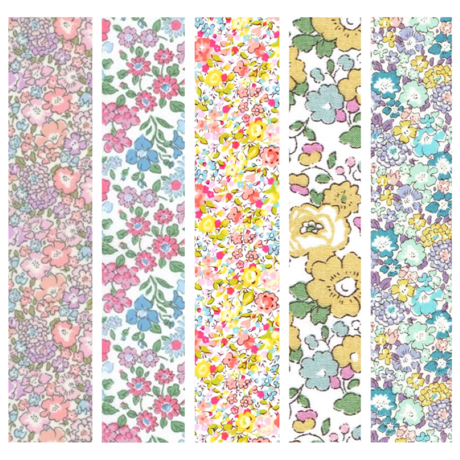 Liberty Tana lawn 5 Fat 16's, 10" x 13" - 25cm x 33cm cotton fabric Bundle X2