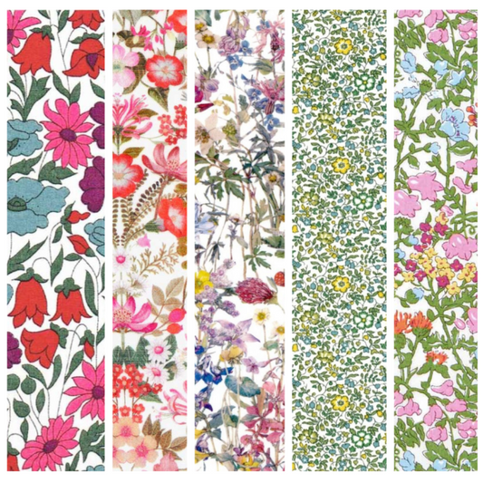 Liberty Tana lawn 5 Fat 16's, 10" x 13" - 25cm x 33cm cotton fabric Pack X4