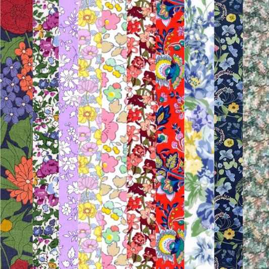 Liberty Tana lawn 10 Fat 32's, 6" x 10" - 15cm x 25cm cotton fabric Pack M2