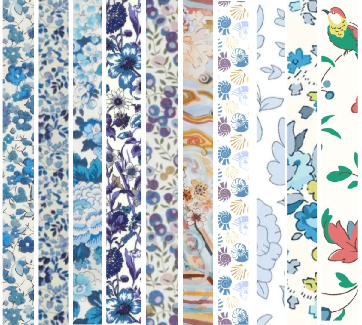 Liberty Tana lawn 10 Fat 32's, 6" x 10" - 15cm x 25cm cotton fabric Pack 5A