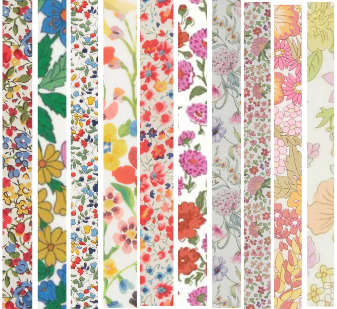 Liberty Tana lawn 10 Fat 32's, 6" x 10" - 15cm x 25cm cotton fabric Pack 5B