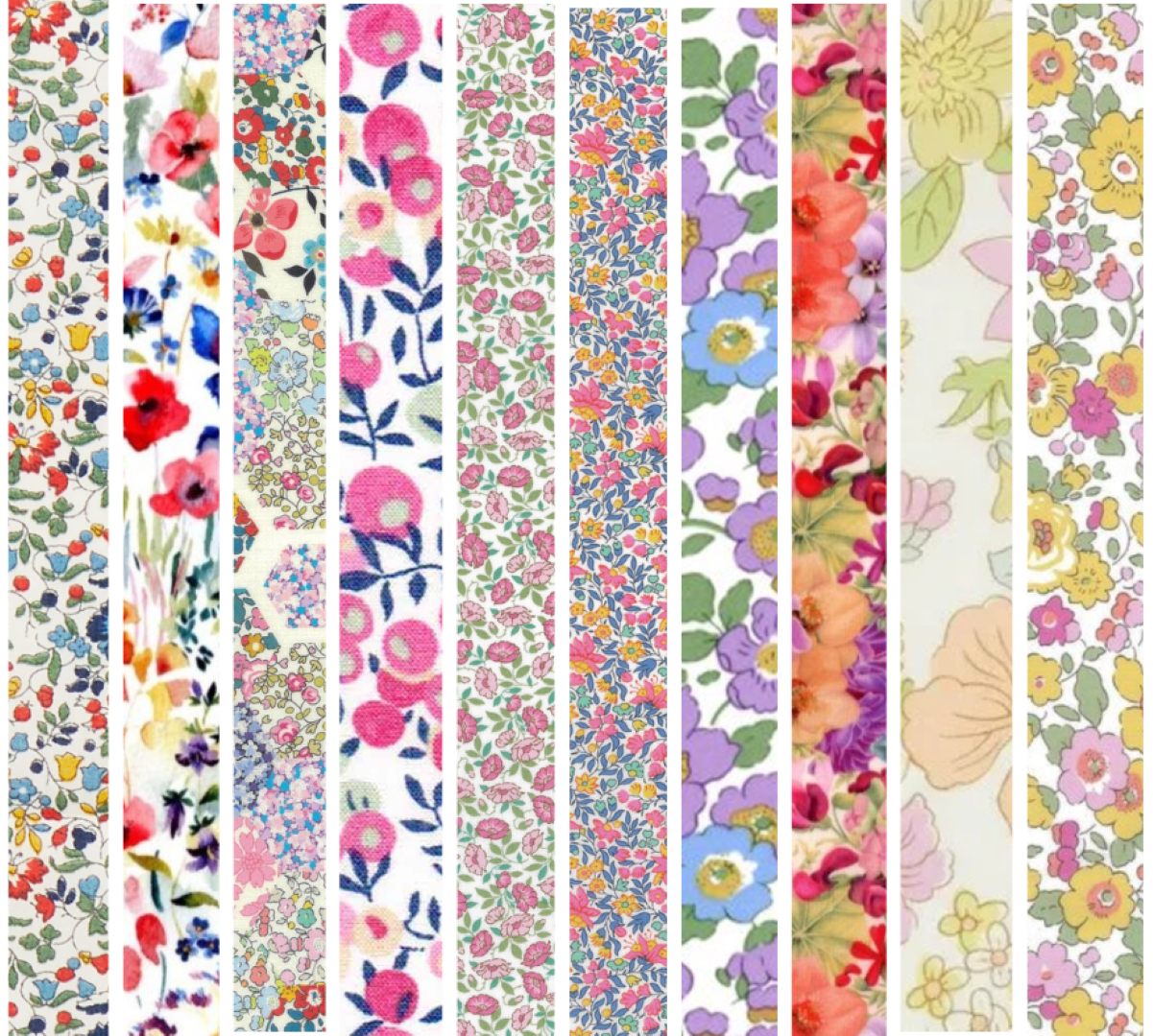 Liberty Tana lawn 10 Fat 32's, 6" x 10" - 15cm x 25cm cotton fabric Pack 5S