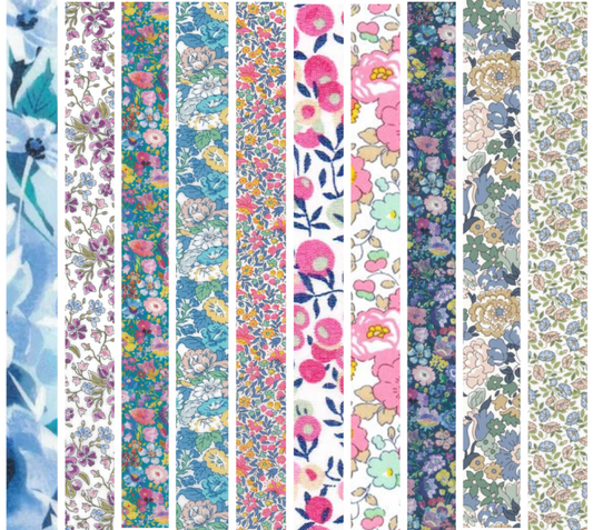 Liberty Tana lawn 10 Fat 32's, 6" x 10" - 15cm x 25cm cotton fabric Pack 5U