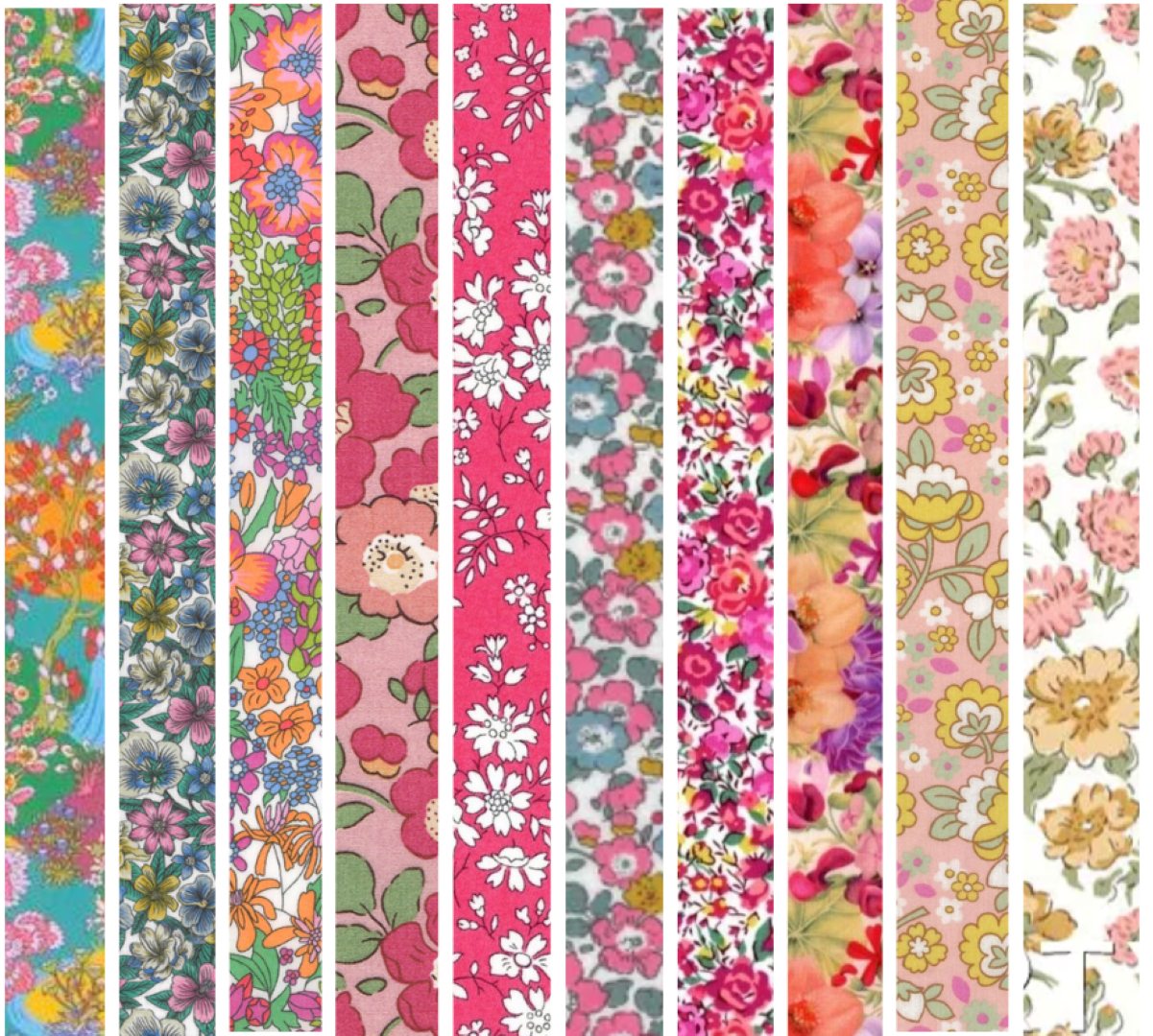 Liberty Tana lawn 10 Fat 32's, 6" x 10" - 15cm x 25cm cotton fabric Pack 6F