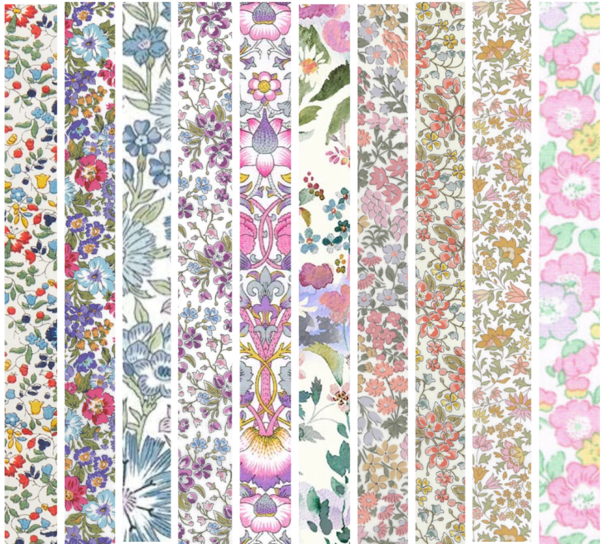 Liberty Tana lawn 10 Fat 32's, 6" x 10" - 15cm x 25cm cotton fabric Pack 6G