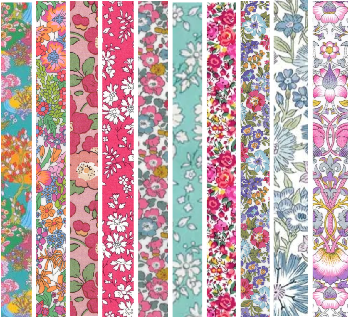 Liberty Tana lawn 10 Fat 32's, 6" x 10" - 15cm x 25cm cotton fabric Pack 6H