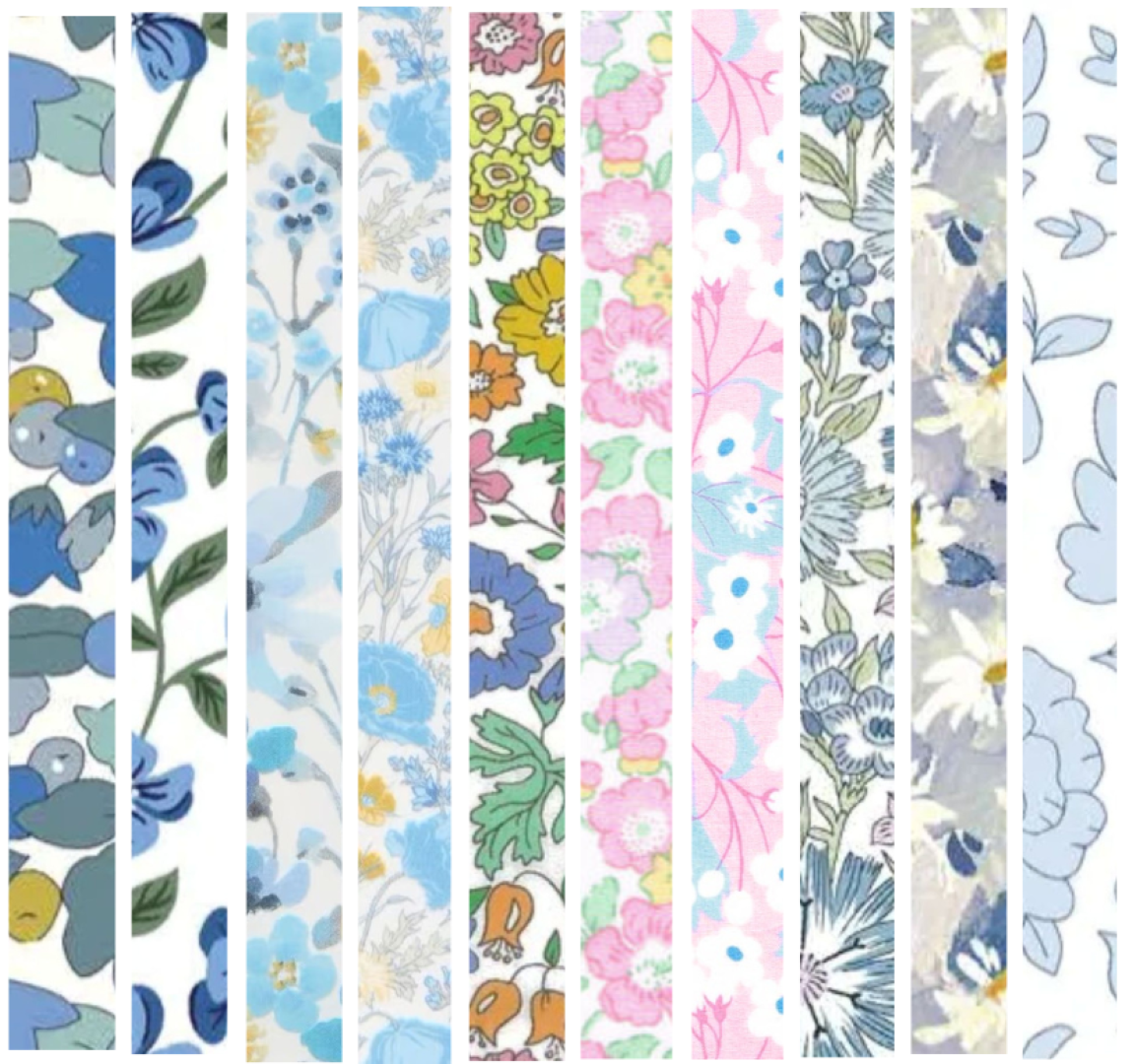 Liberty Tana lawn 10 Fat 32's, 6" x 10" - 15cm x 25cm cotton fabric Bundle G4