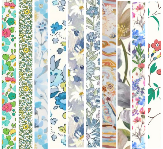 Liberty Tana lawn 10 Fat 32's, 6" x 10" - 15cm x 25cm cotton fabric Pack P4