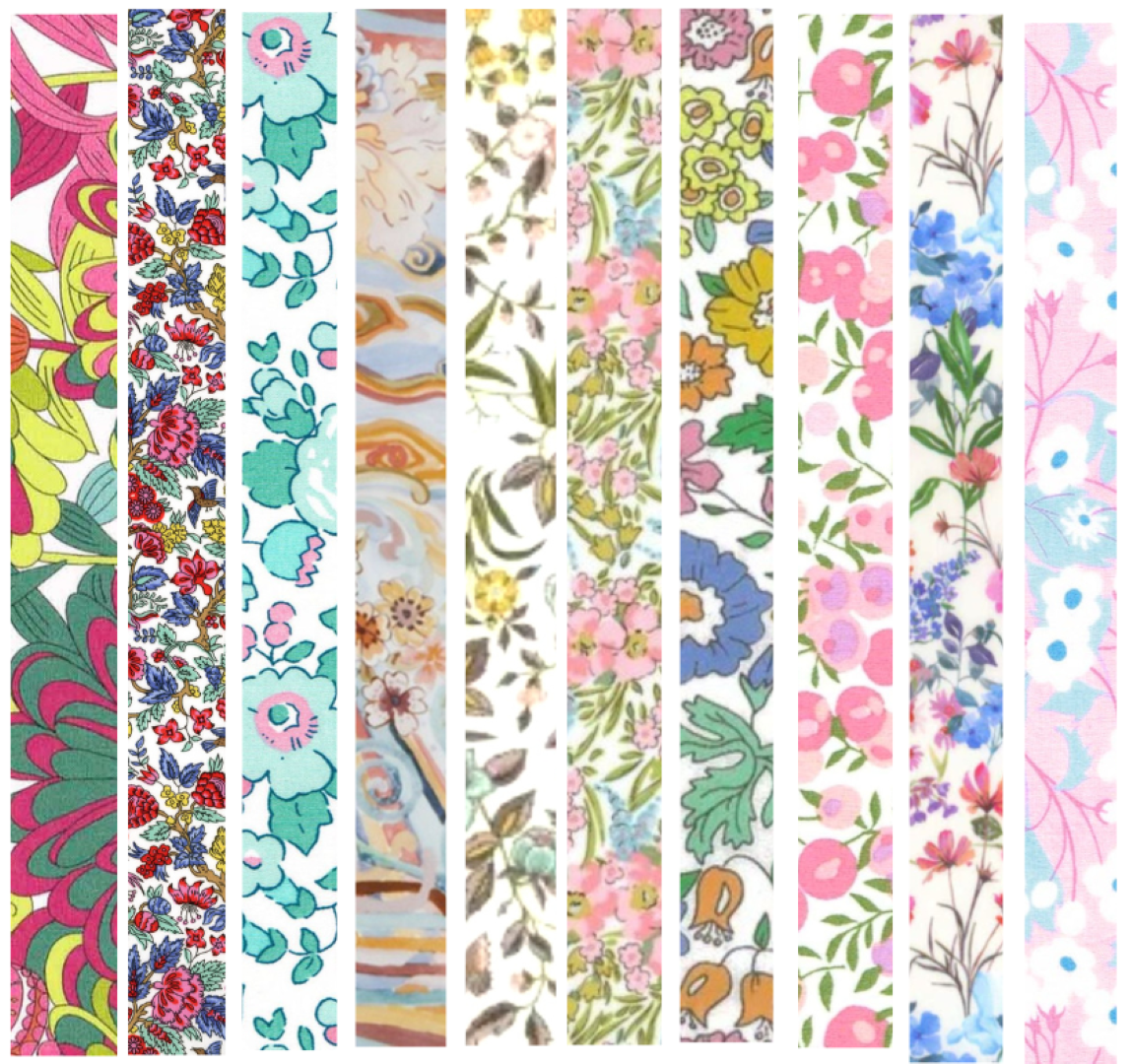 Liberty Tana lawn 10 Fat 32's, 6" x 10" - 15cm x 25cm cotton fabric Bundle T3