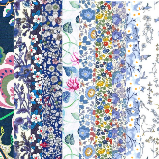 Liberty Tana lawn 10 Fat 32's, 6" x 10" - 15cm x 25cm cotton fabric Bundle V2