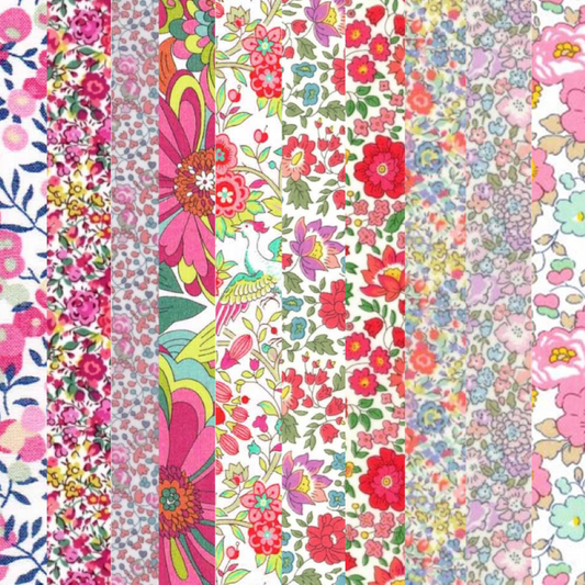 Liberty Tana lawn 10 Fat 32's, 6" x 10" - 15cm x 25cm cotton fabric Bundle W2