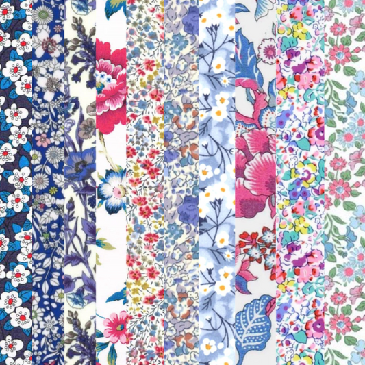 Liberty Tana lawn 10 Fat 32's, 6" x 10" - 15cm x 25cm cotton fabric Bundle Z2