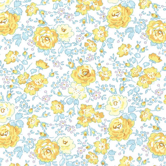 Liberty Tana Lawn Fat Quarter Felicite Lemon yellow floral cotton fabric