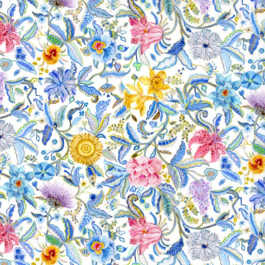 Liberty Tana Lawn Garden of Life blue by the fat quarter + more available
