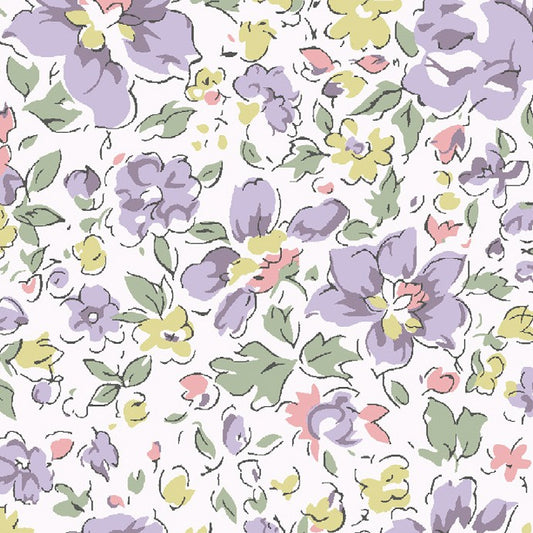 Liberty Tana Lawn Fat Eighth Gemma Meadow C lilac floral cotton fabric