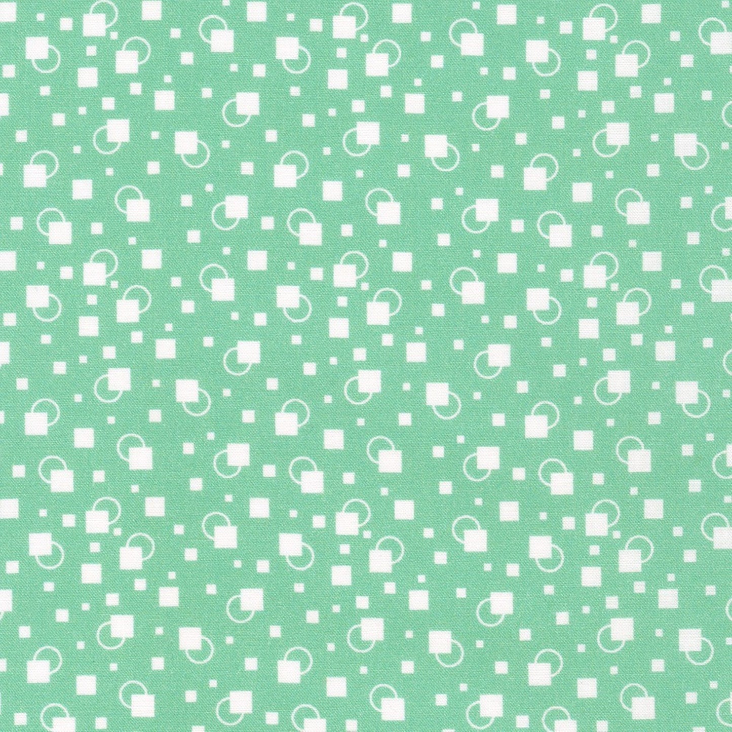 Little Blossoms geometric green white 1930's style floral Kaufman cotton quilt fabric
