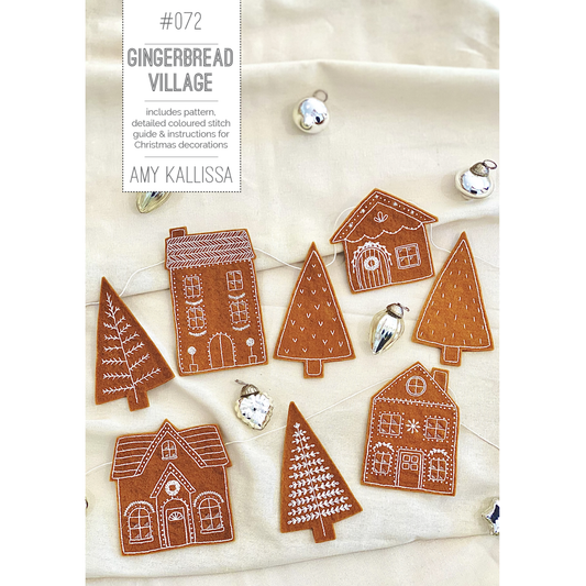 Gingerbread Village Christmas embroidery stitchery Amy Kalissa