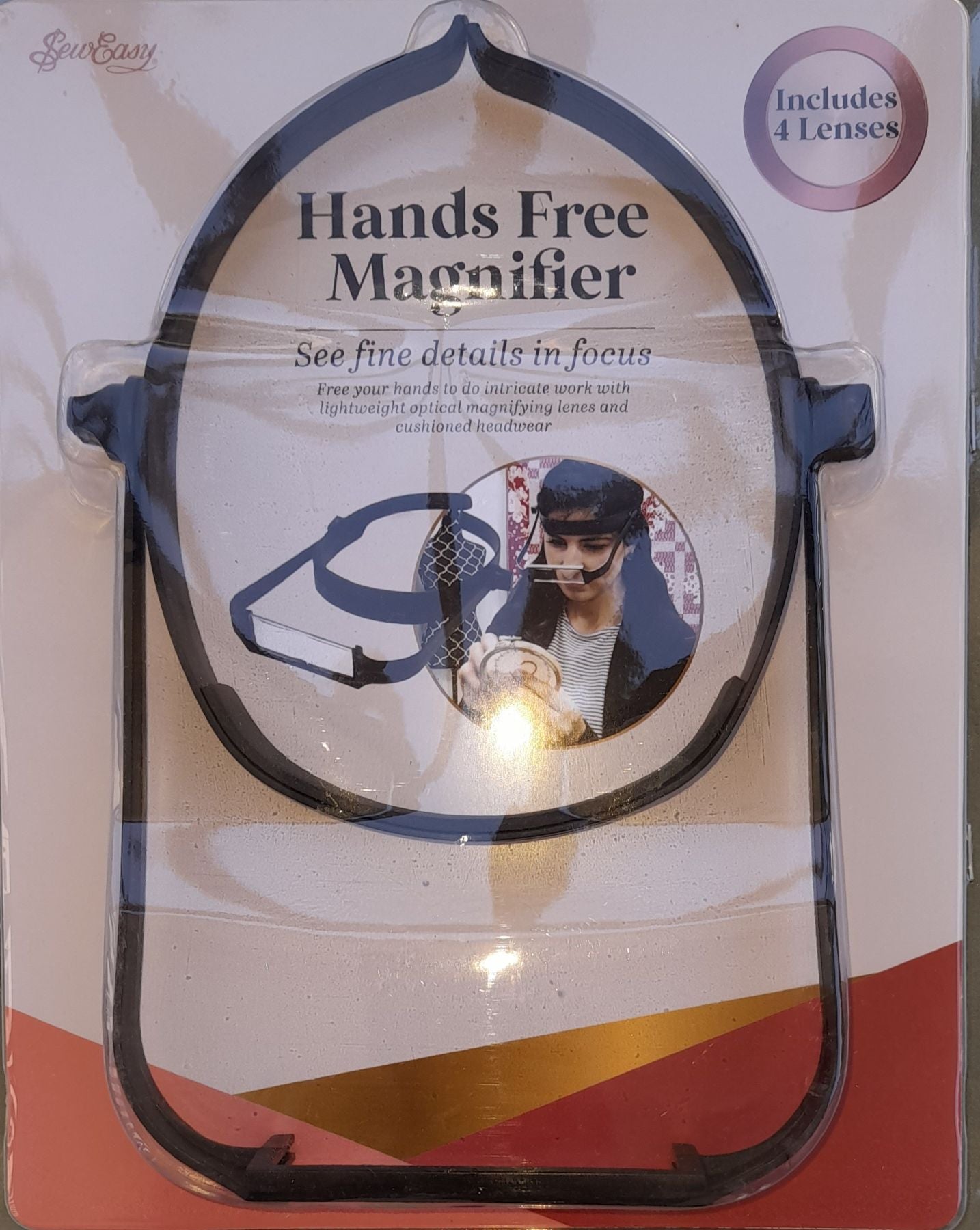 Hands Free Magnifier magnifiying glass with 4 lenses for hand sewing crafts