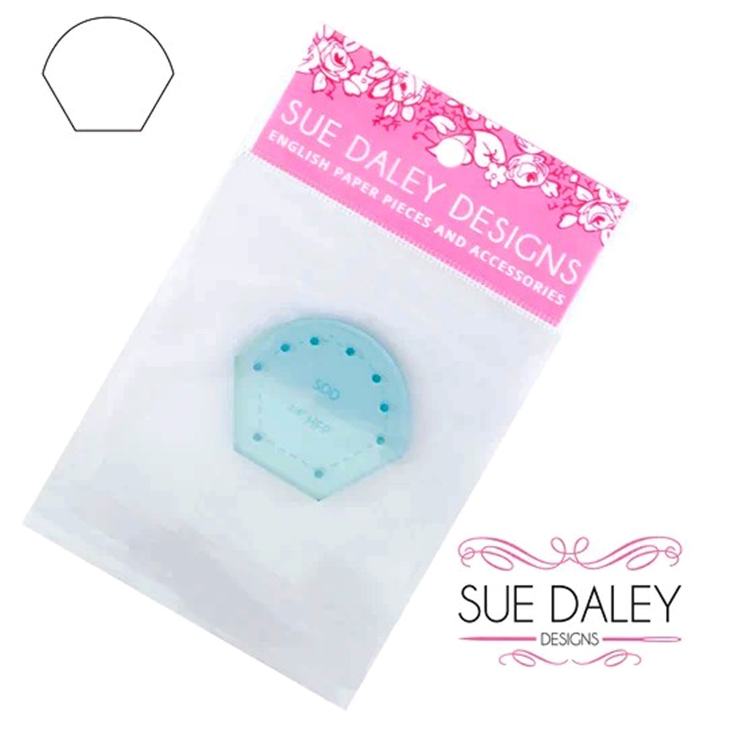 Hexagon Flower Petal papers  and templates 5/8" - 1" for English Paper Piecing EPP Sue Daley Designs
