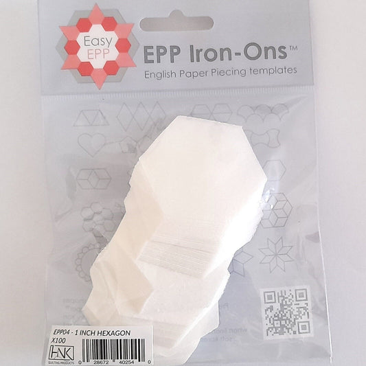 Hexagons 1", 100 fusible iron on papers for EPP English Paper Piecing Hugs n Kisses