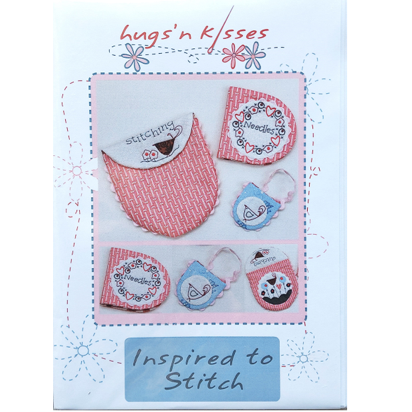 Inspired to Stitch Sewing Kit applique embroidery Hugs 'N Kisses pattern