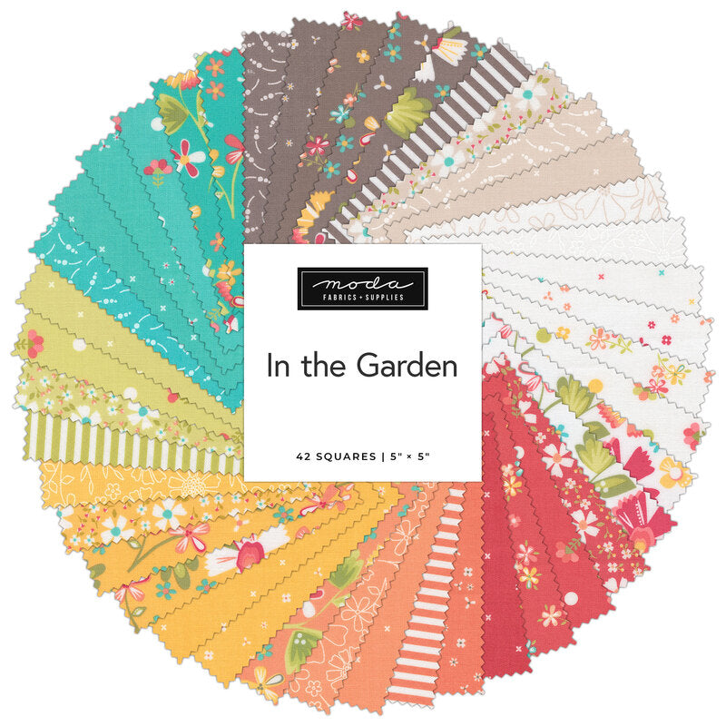 Moda In the Garden Corey Yoder 42, 5" Squares precut cotton quilt fabric