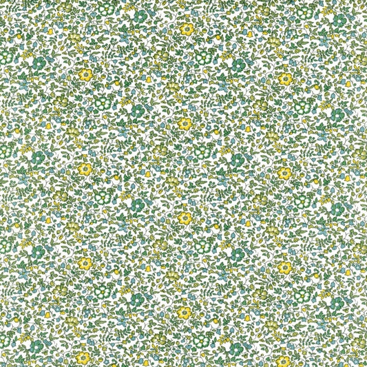 Liberty Tana Lawn Fat Eighth Katie and Millie F green floral cotton fabric