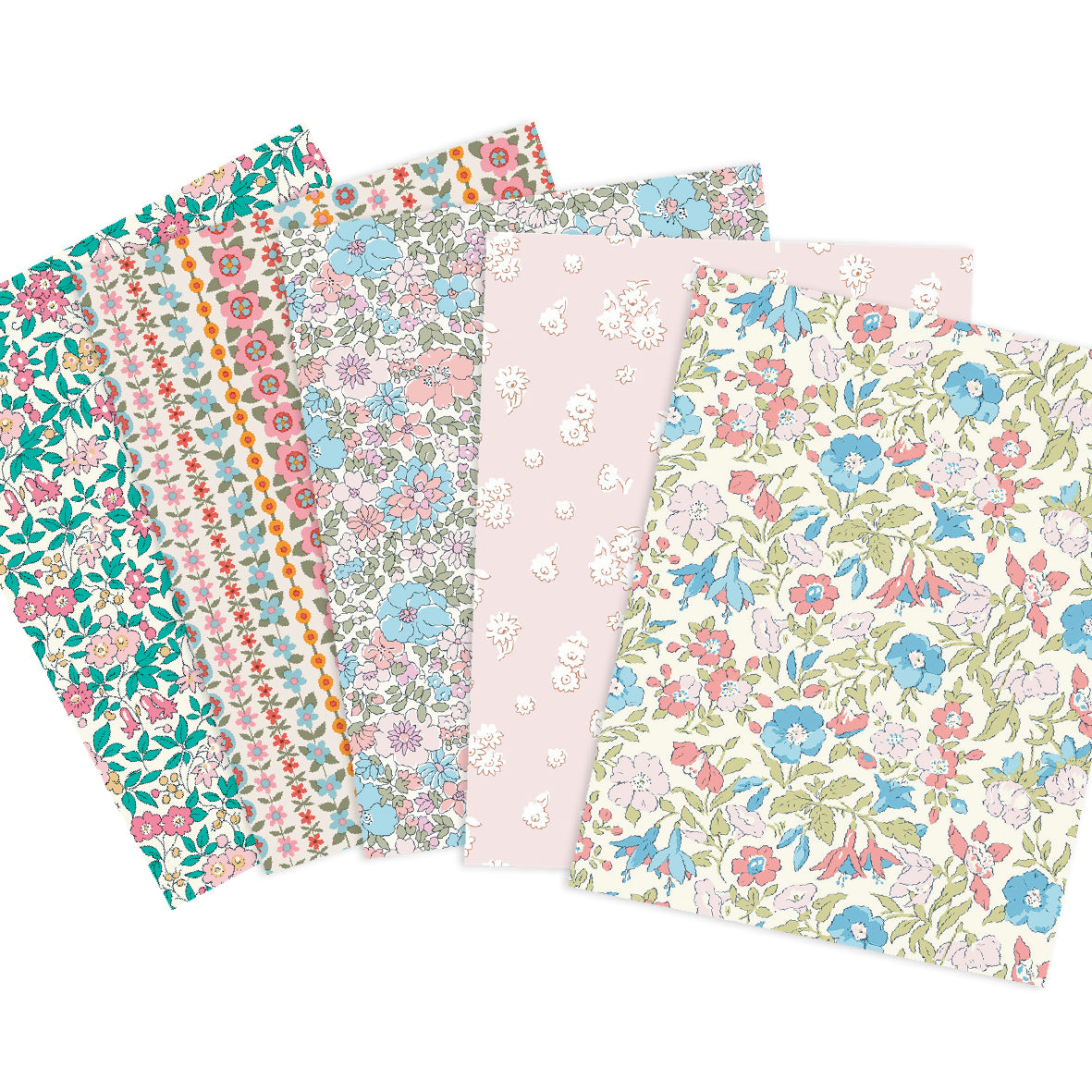 Everlasting Collection Liberty Lasenby 5 Fat Quarters 50cm x 55cm (20 x 22") cotton quilt fabric Pack D