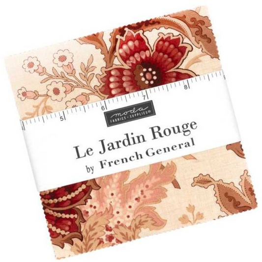 Moda Le Jardin Rouge 42, 5" Charm Squares precut cotton quilt fabric