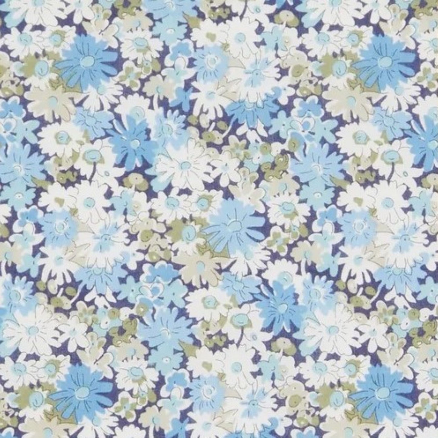 Liberty Tana Lawn - Libby D blue floral cotton fabric