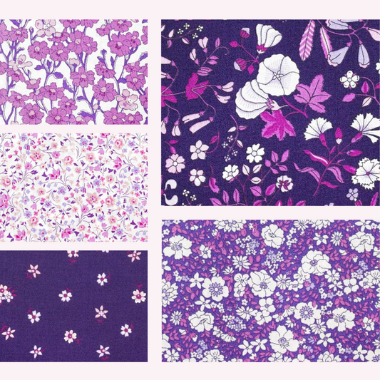 Liberty Flower Show Botanical Jewel bundle A - 5 Fat 16's cotton quilt fabric