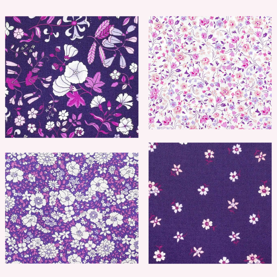 Liberty Flower Show Botanical Jewel bundle A - 4 Fat 16's cotton quilt fabric