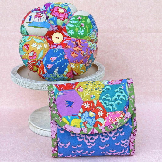 Lickety Split pincushion and sewing kit English Paper Piecing Creative Card pattern