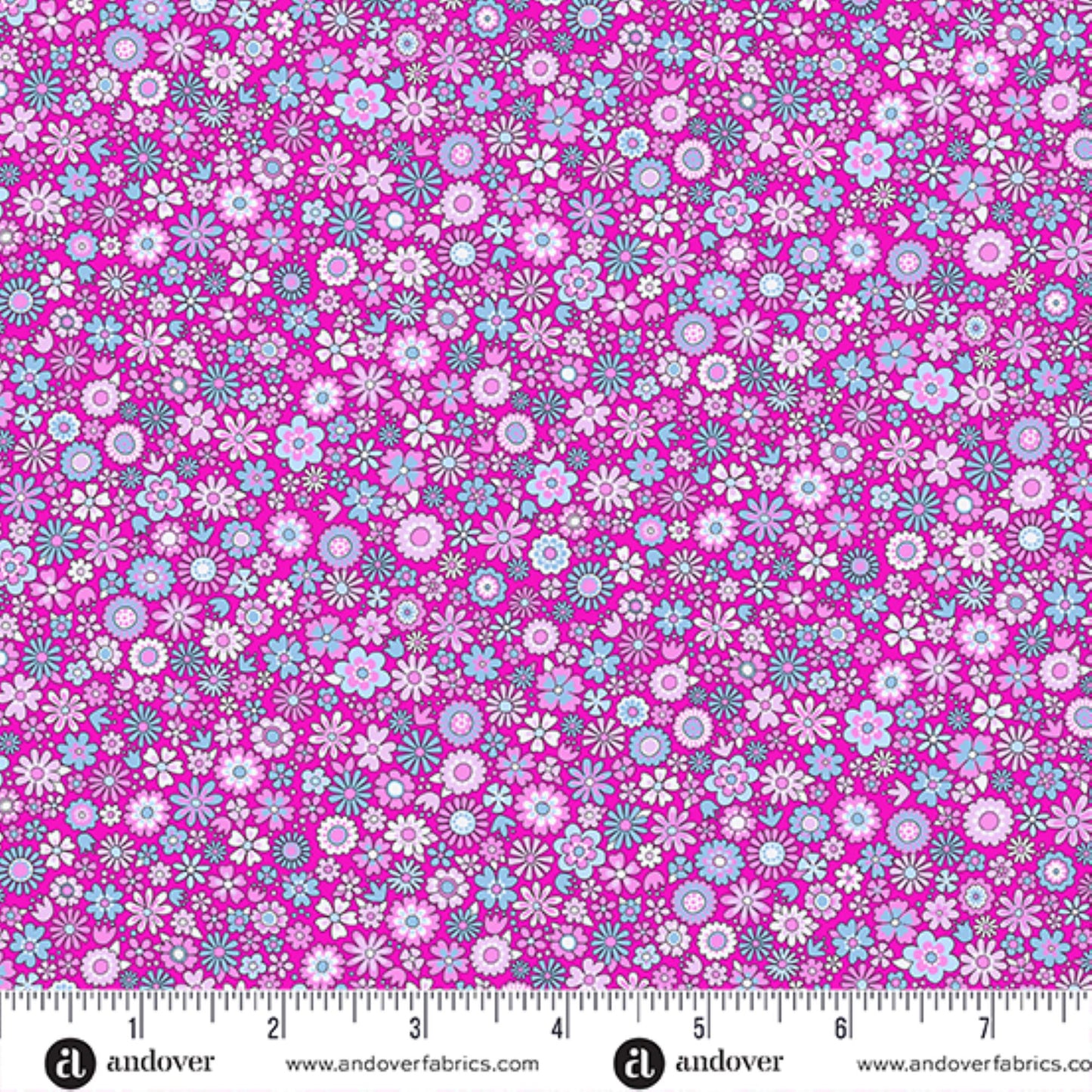 Country Cuttings florals pink lilac bundle - 6 Fat Quarters cotton quilt fabric by Makower UK