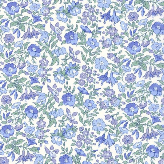 Liberty Tana Lawn Fat Quarter Mamie C organic blue floral cotton fabric