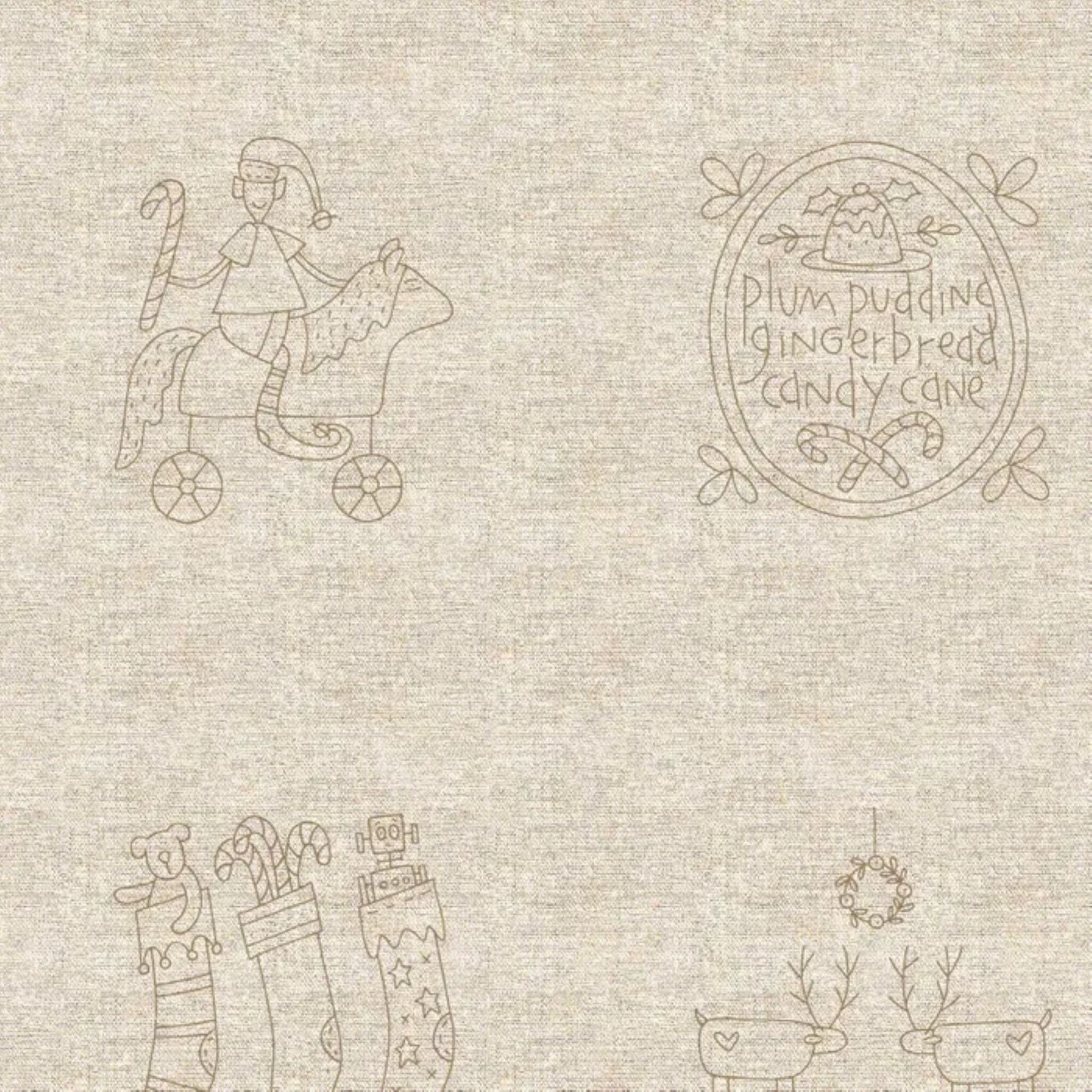 Make Ready for Christmas preprinted stitchery embroidery panel Natalie Bird designs