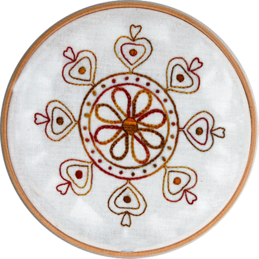 Mandala #4 -  iron on transfer embroidery stitchery Hugs N Kisses