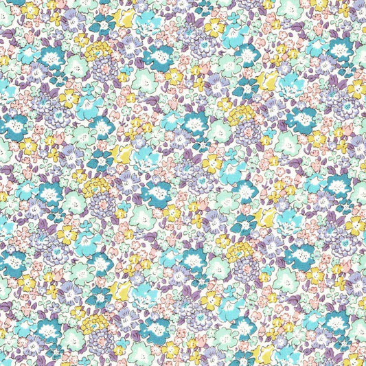 Liberty Tana Lawn Fat Eighth Michelle D blue floral cotton fabric