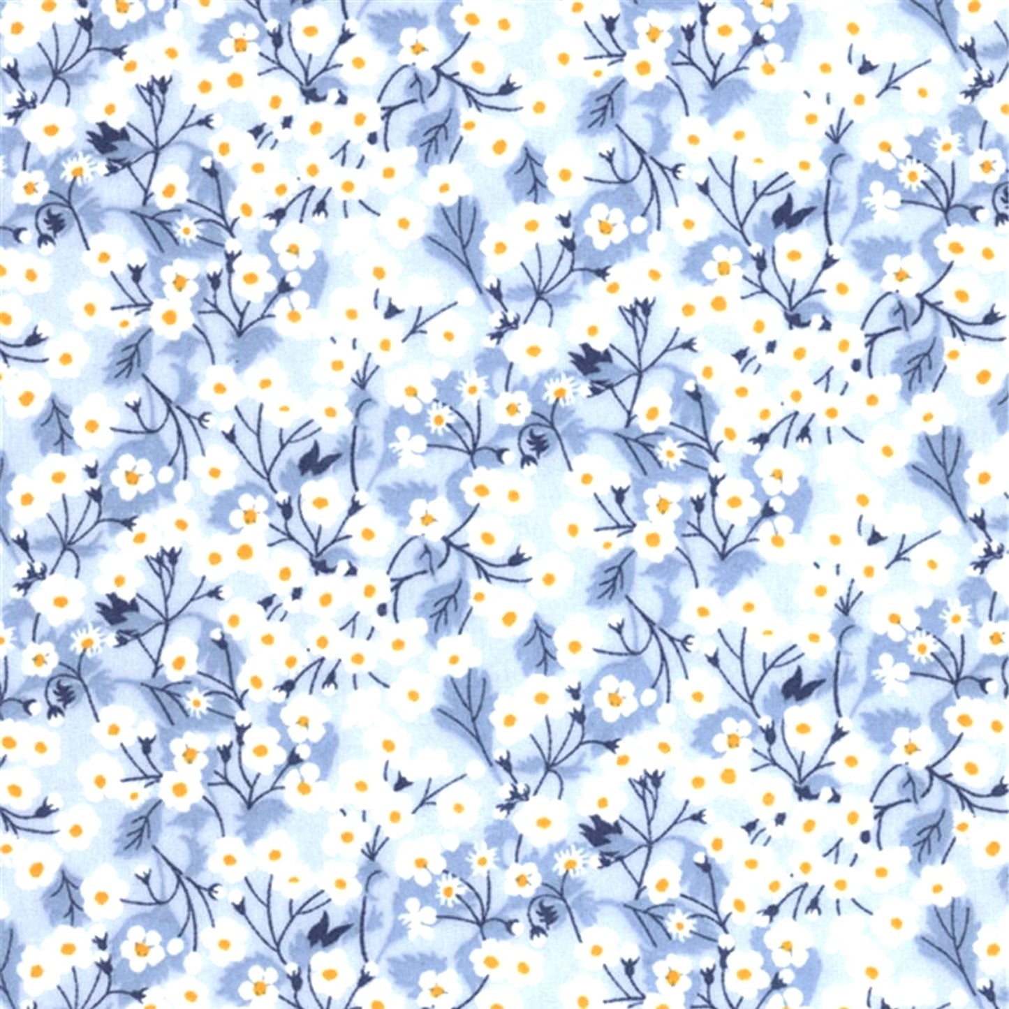 Liberty Tana Lawn Fat Eighth Mitsi Valeria blue floral cotton fabric