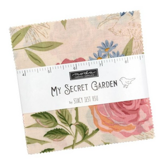 Moda My Secret Garden - Stacey Iest Hsu 42, 5" Charm Squares precut cotton quilt fabric