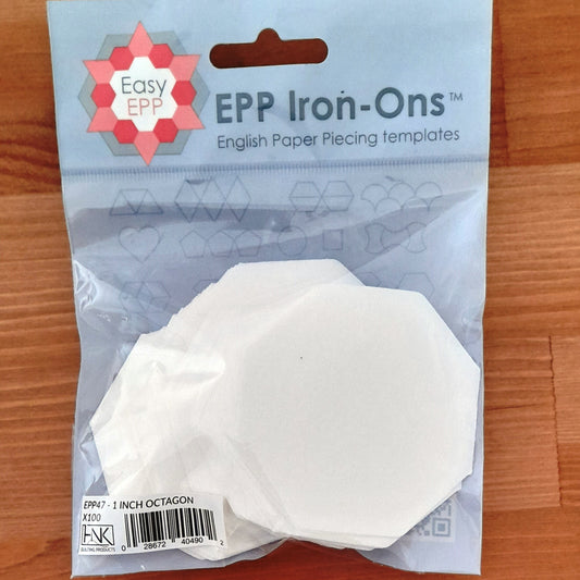 Octagons 1", 100 fusible iron on papers for EPP English Paper Piecing Hugs n Kisses
