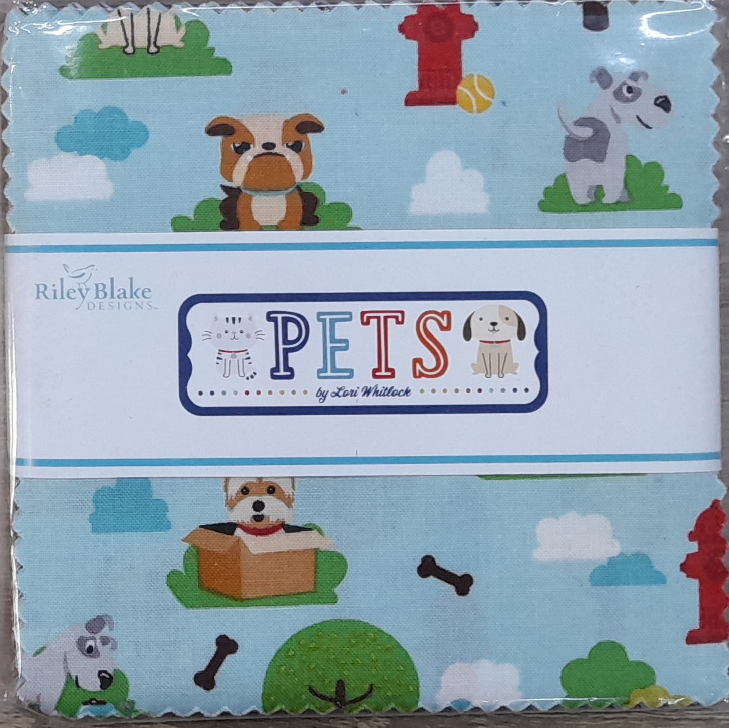 Pets by Lori Whitlock for Riley Blake 42, 5" Squares precut cotton quilt fabric